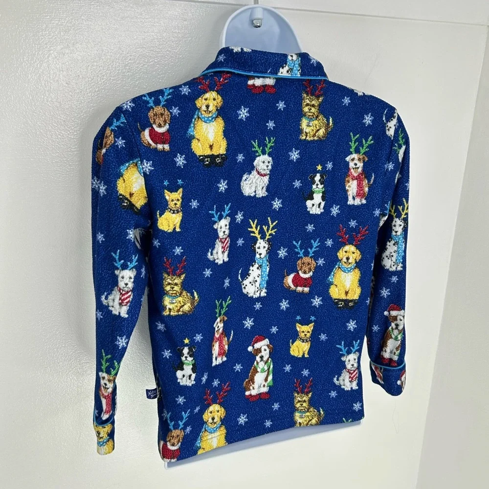 Nick & Nora Kids Winter Holiday Dog Pajamas Size Small 6/7 Cozy Winter Christmas